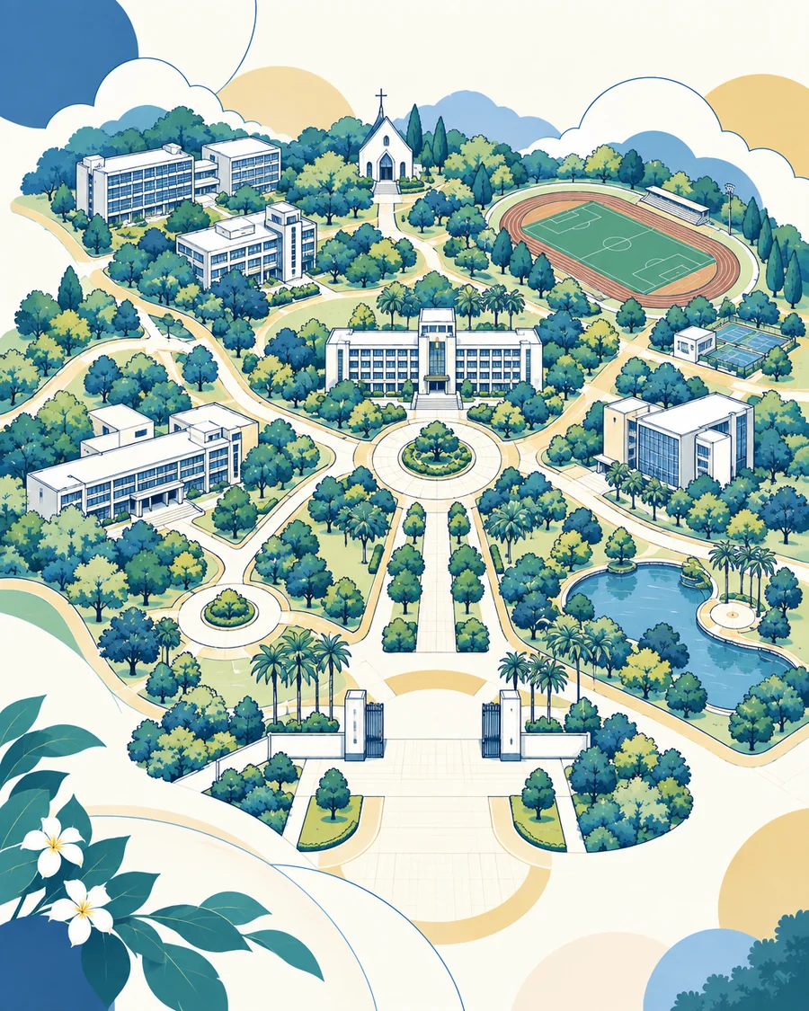 校園地圖示意插畫